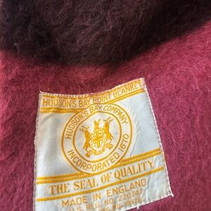 Rare Hudson's Bay Point Blanket Cranberry 1920s-1930s